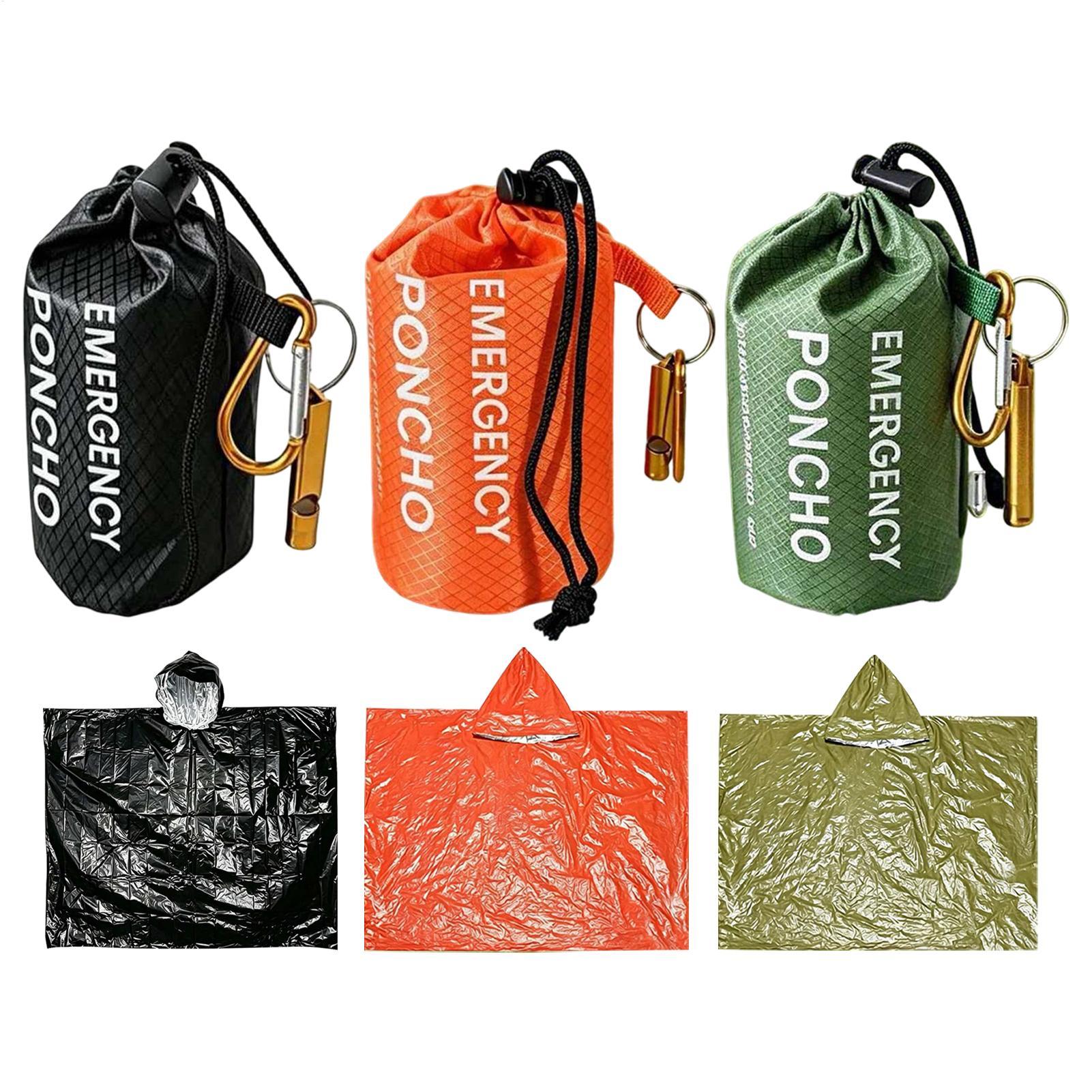 Survival Blanket Reflective - 3 шт. термоодеяло-пончо для выживания в