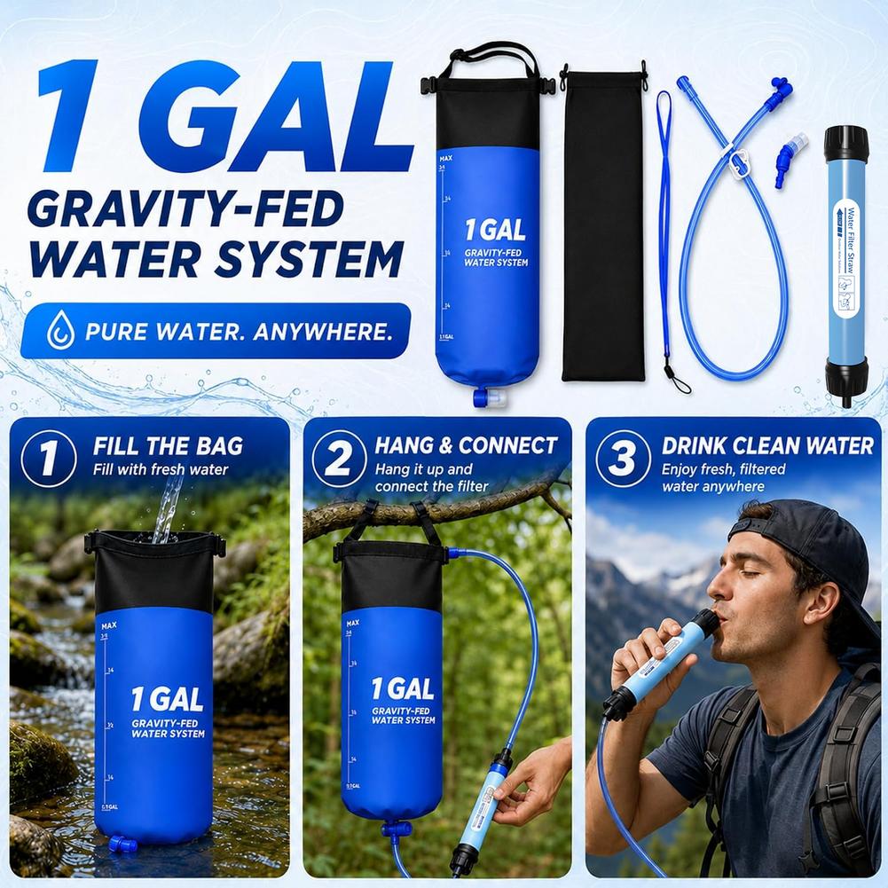 1 комплект фильтрующих пакетов – обзор и цена Water Purification Straw